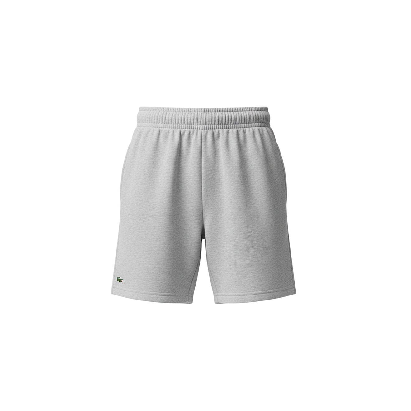 Short Enfant En Coton Gris Chiné, Vert Short Enfant En Coton Gris Chiné, Vert