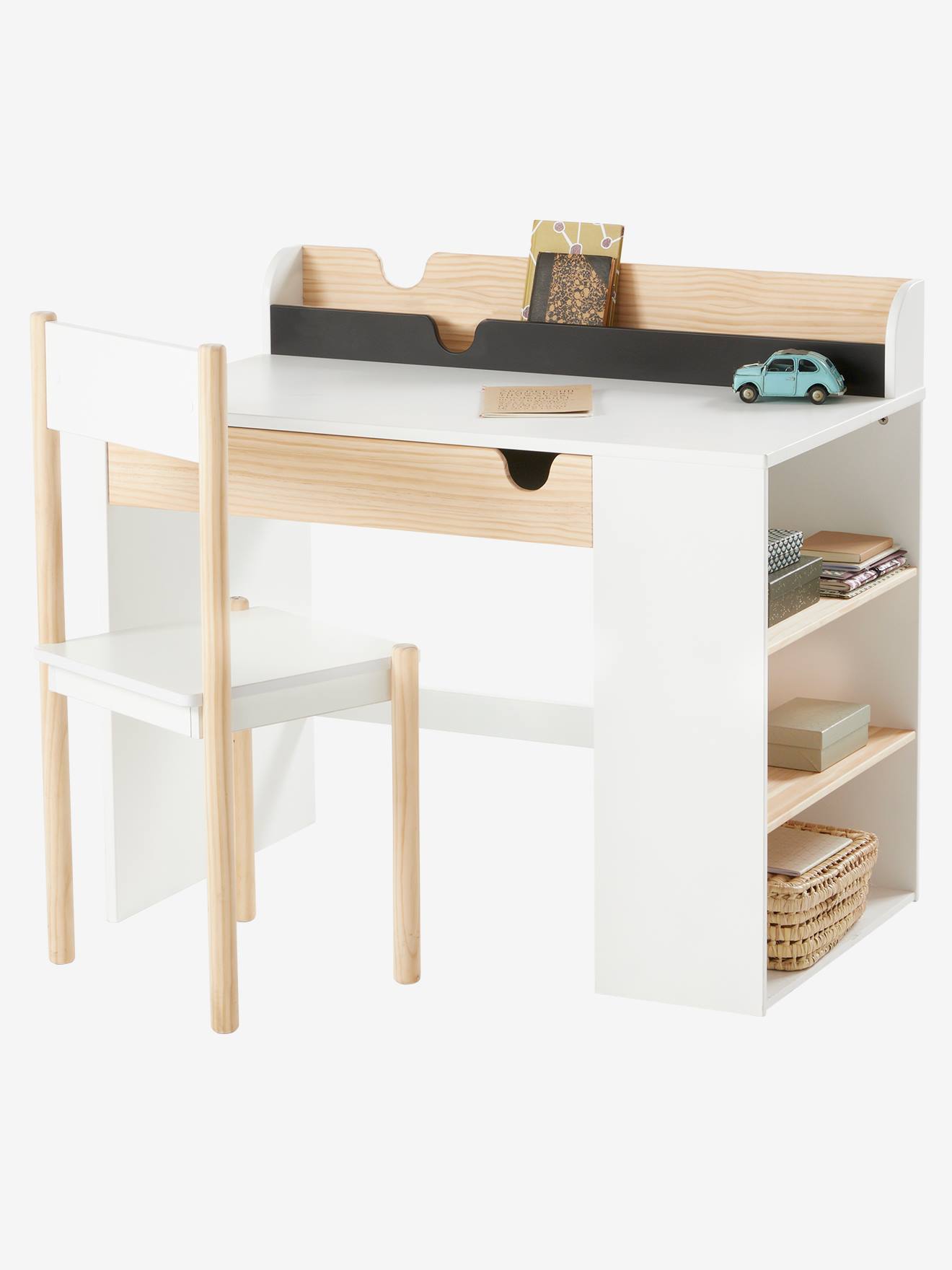 Bureau Primaire Ligne School Blanc Bois Vertbaudet