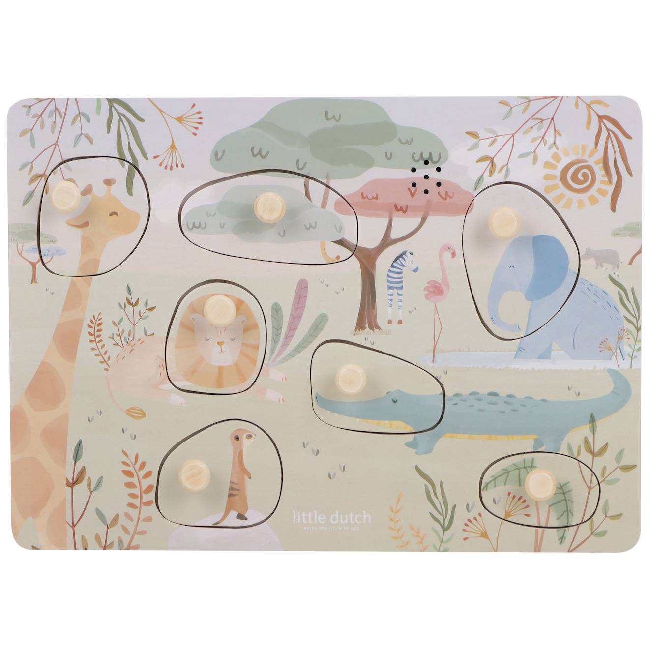 Puzzle Sonore En Bois Safari Friends Vert, Multicolore Puzzle Sonore En Bois Safari Friends Vert, Multicolore