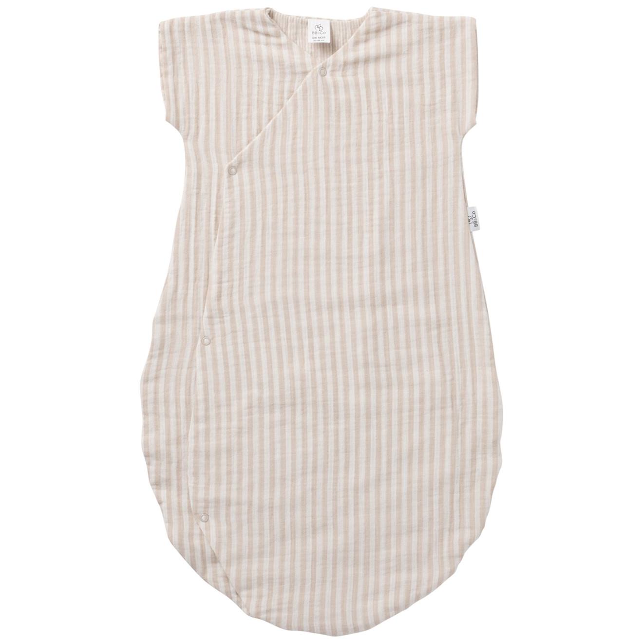 Gigoteuse D'été En Gaze De Coton Rayé Galet (0-6 Mois) Beige, Blanc