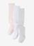 Lot de 3 collants bébé maille BASICS Blanc/rose clair/gris chiné+rose poudré+vieux rose+violine 1 - vertbaudet enfant 