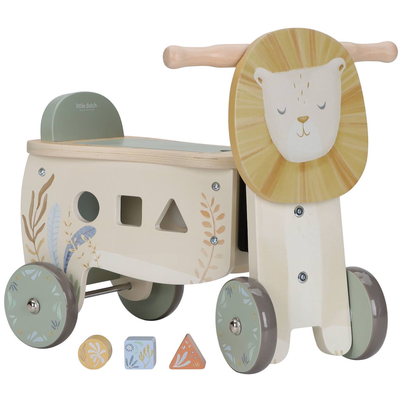 Porteur Lion Safari Friends Vert, Multicolore, Bois Porteur Lion Safari Friends Vert, Multicolore, Bois