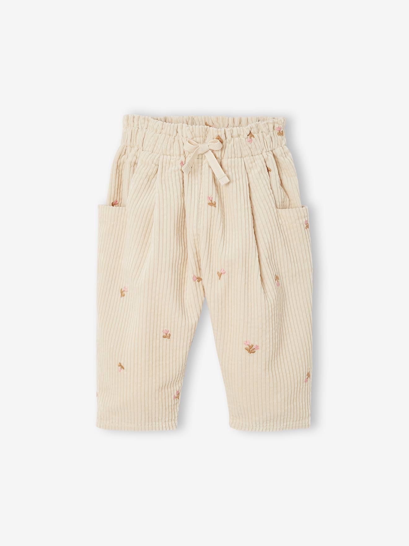Pantalon bébé fille forme ballon vanille
