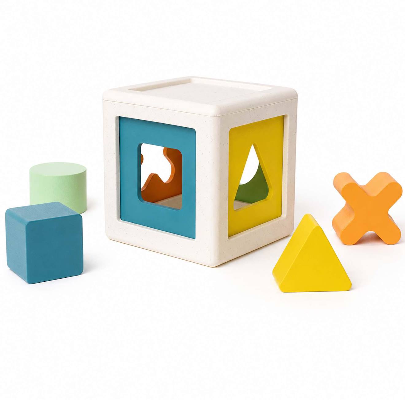 Boîte À Formes Montessori Jeu De Tri Évolutif Kuby Blanc