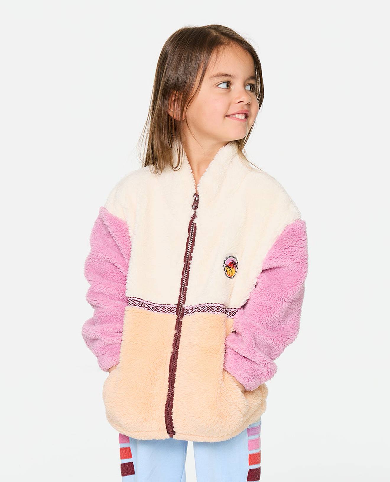 Polaire Zippée Fille Surf Revival Heritage Coquillage