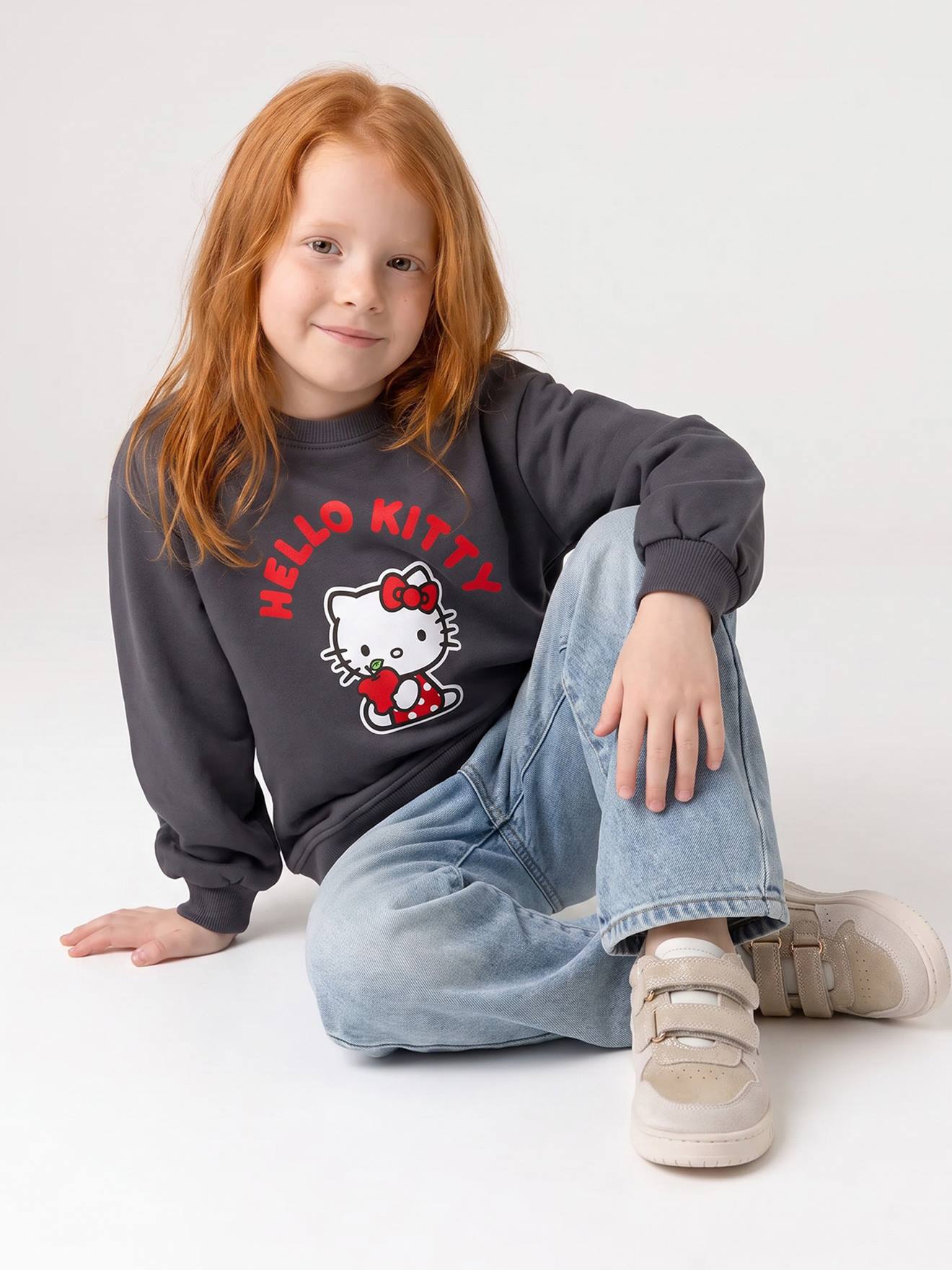 Sweat Hello Kitty bleu grisé Sweat Hello Kitty bleu grisé