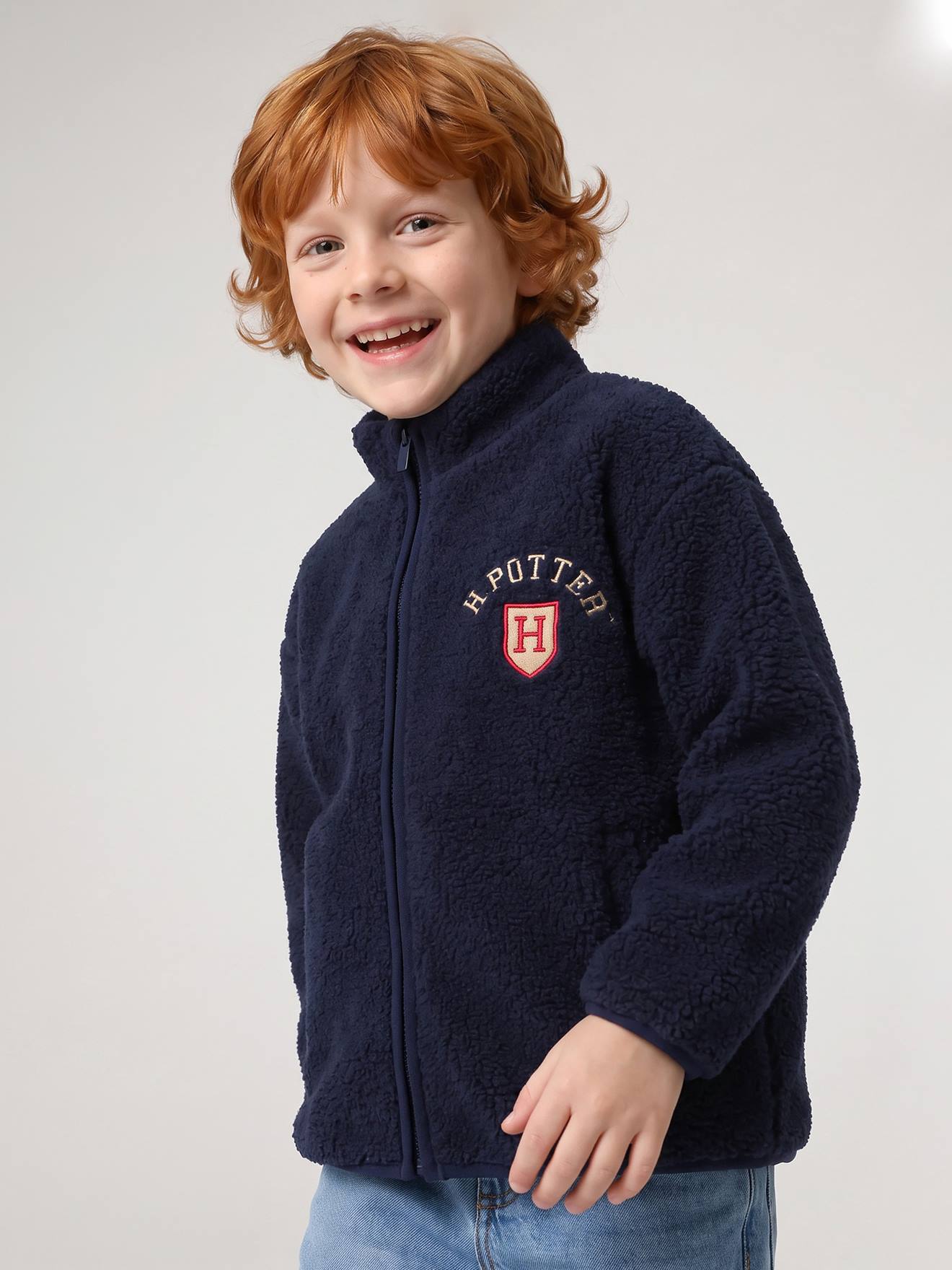 Veste zippée en sherpa Harry Potter garçon marine