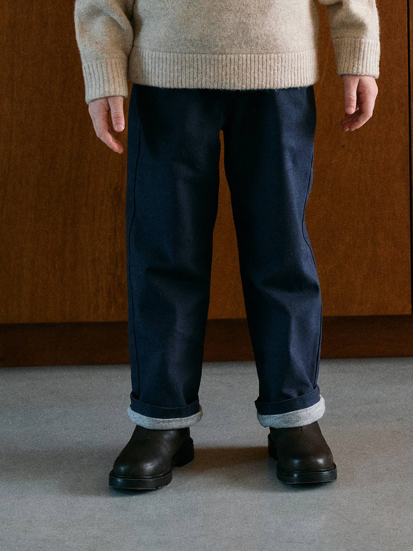 Pantalon large garçon bleu nuit