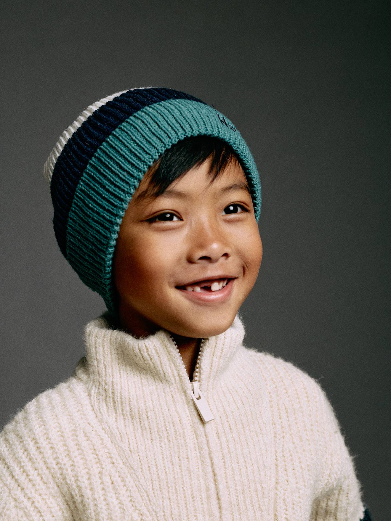 Ensemble garçon bonnet, snood et moufles vert
