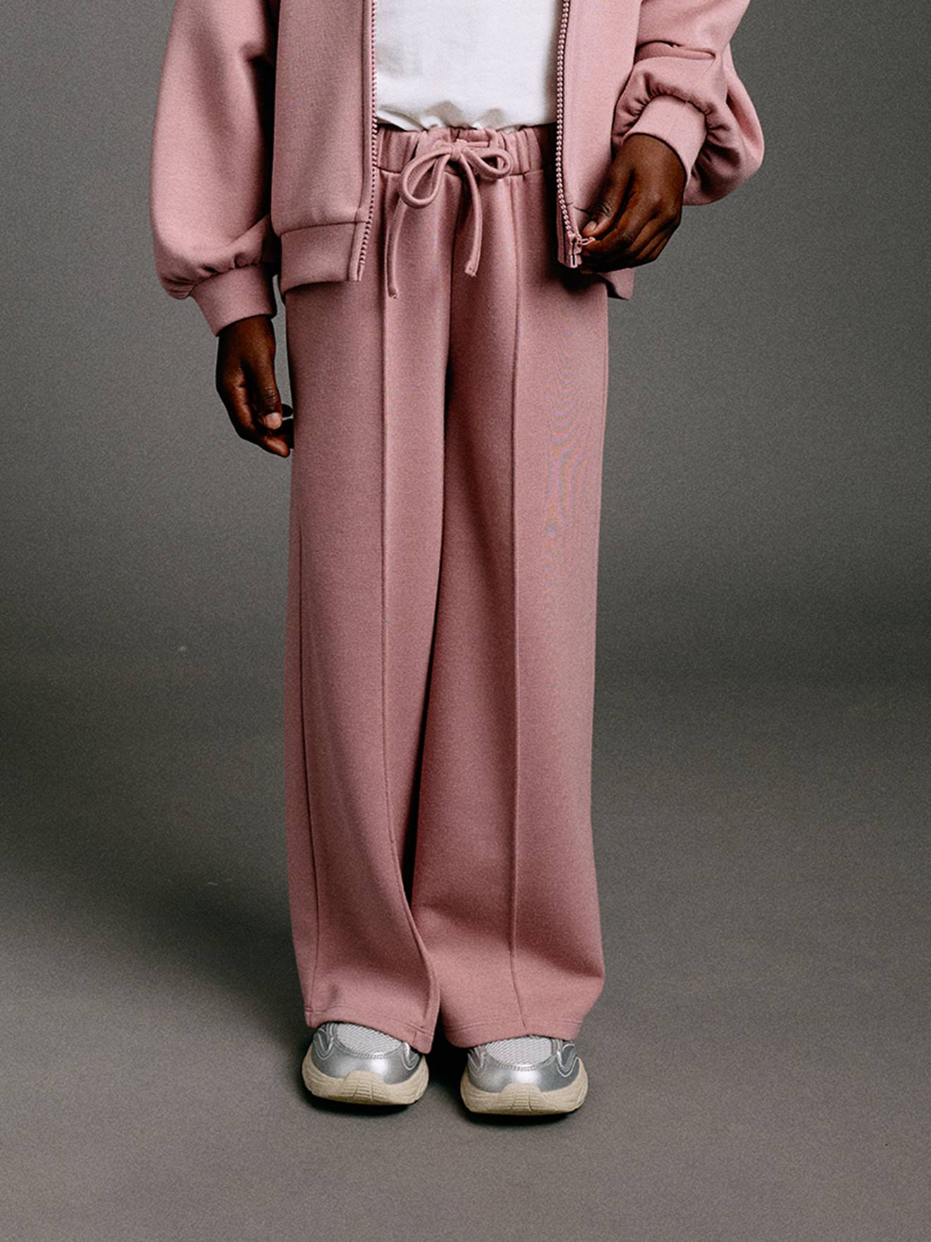 Pantalon jogging large fille vieux rose