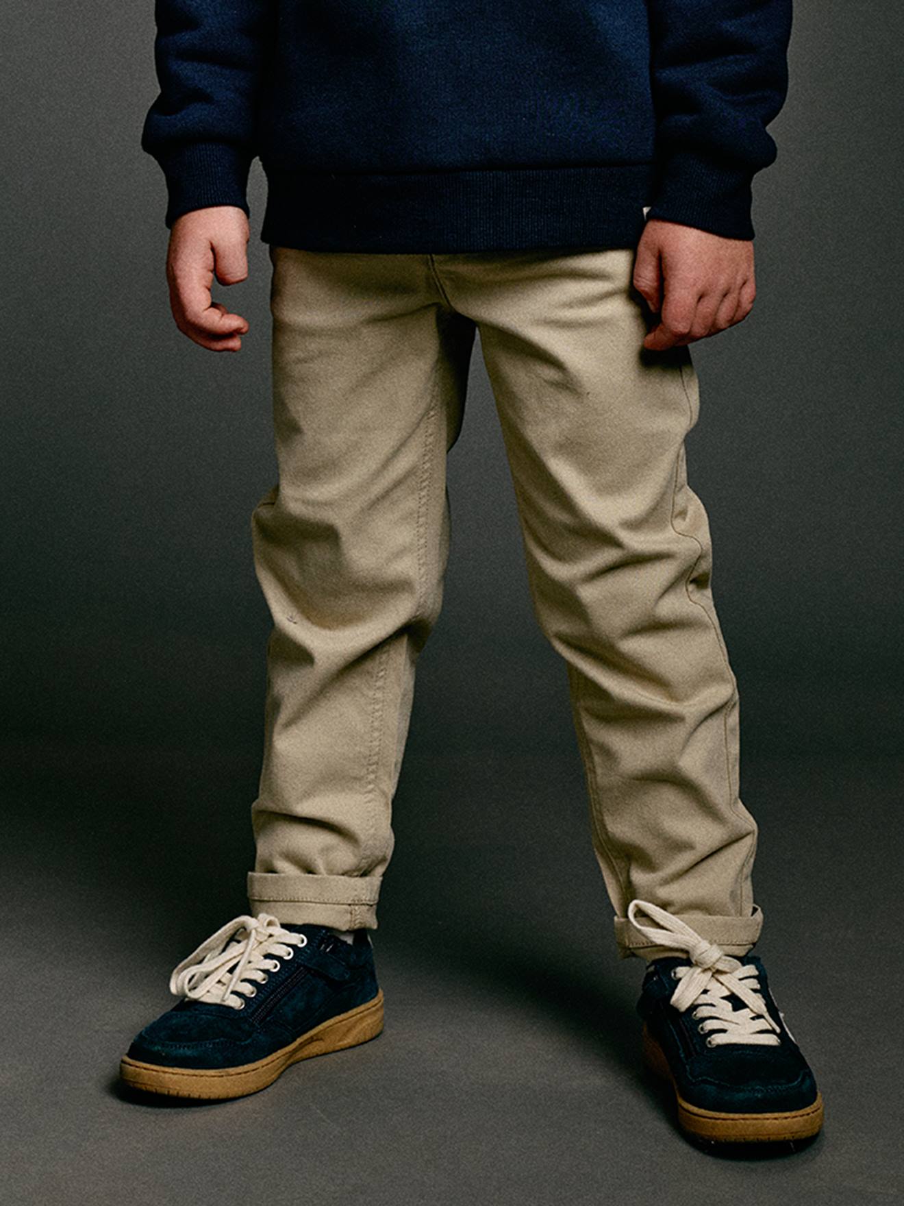 Pantalon garçon esprit chino facile à enfiler beige