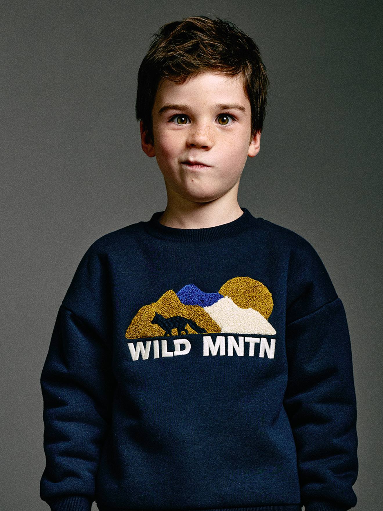 Sweat col rond garçon marine
