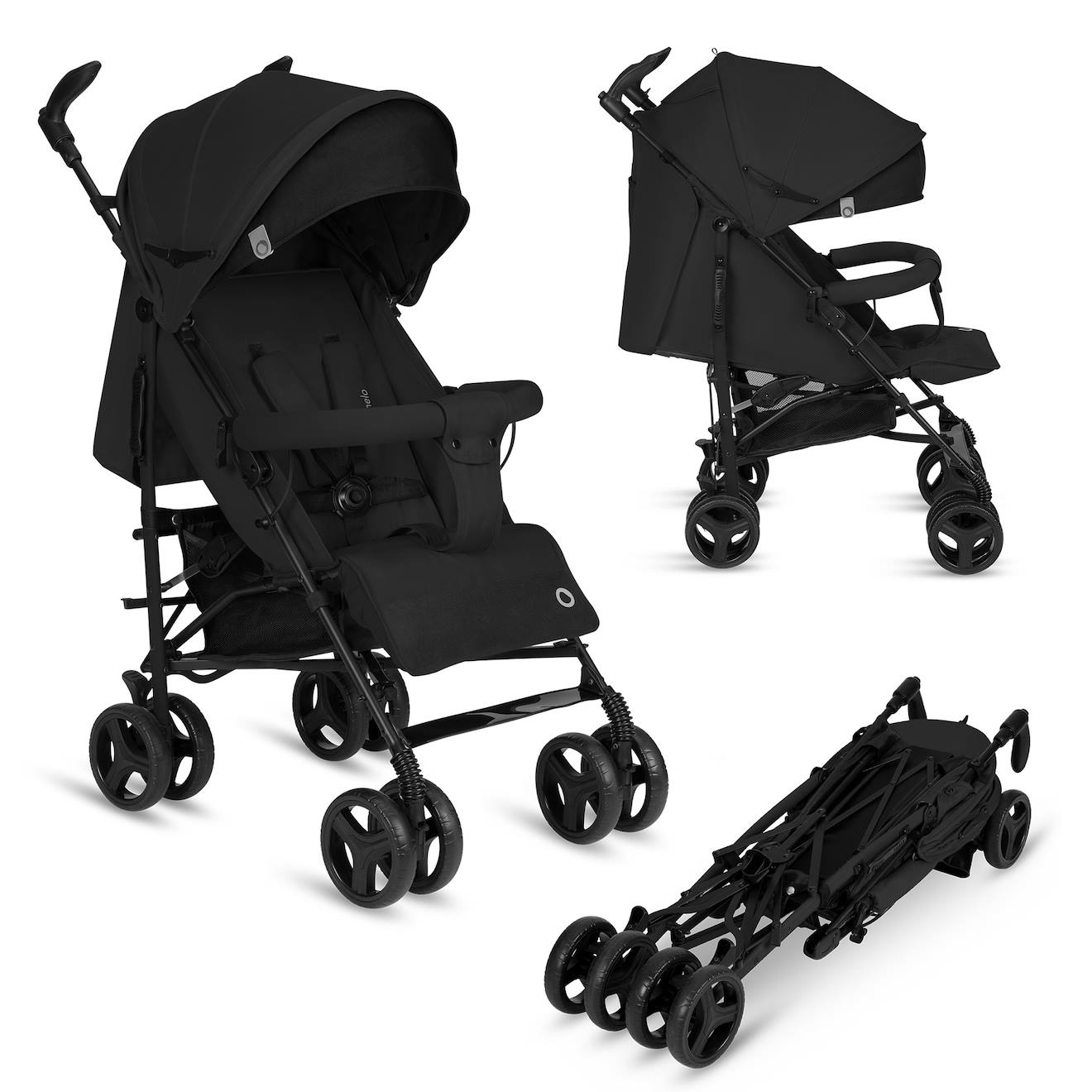 Poussette Canne Compacte Irma 6-36 Mois Avec Moustiquaire Et Amortisseurs Avant Black Onyx
