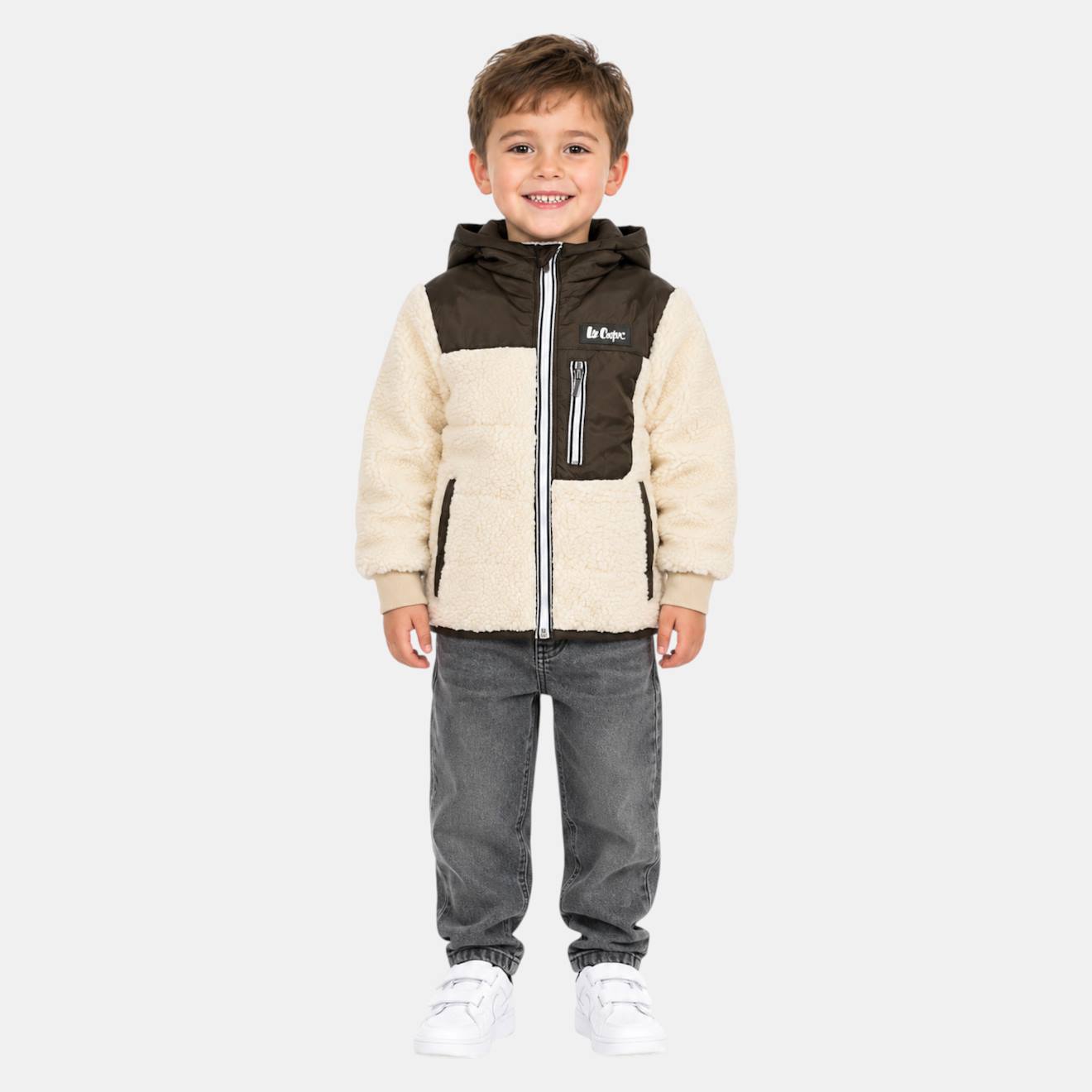 Parka Garçon Avec Poche Sur Le Devant Kaki Parka Garçon Avec Poche Sur Le Devant Kaki