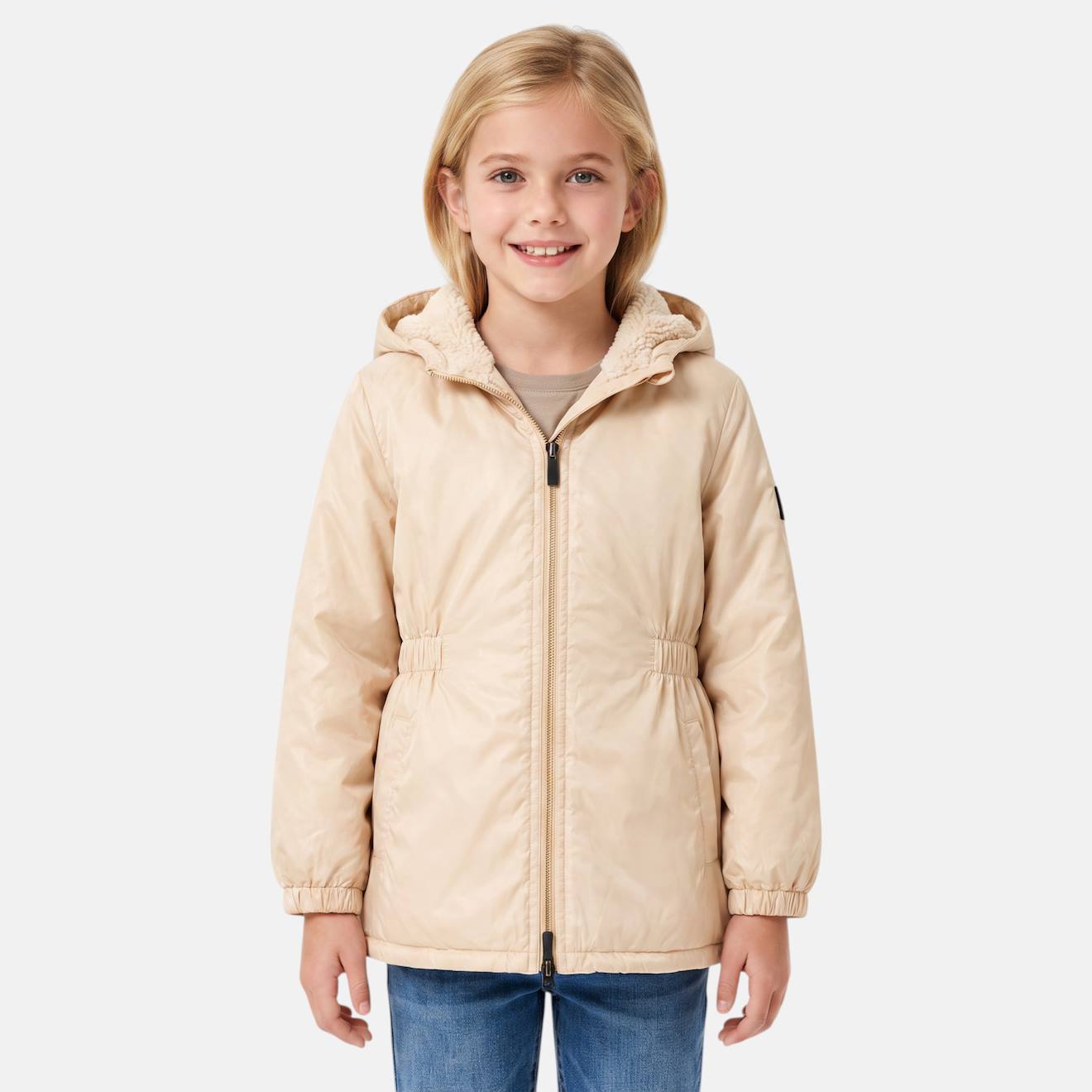 Parka Fille Ecru Parka Fille Ecru