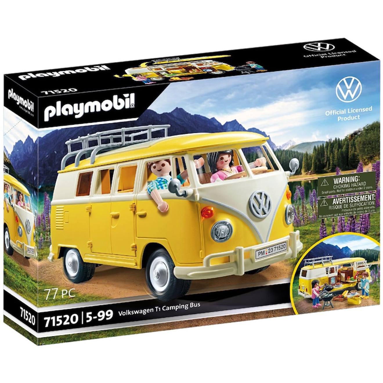 Playmobil 71520 - Volkswagen T1 Combi Jaune Multicolore