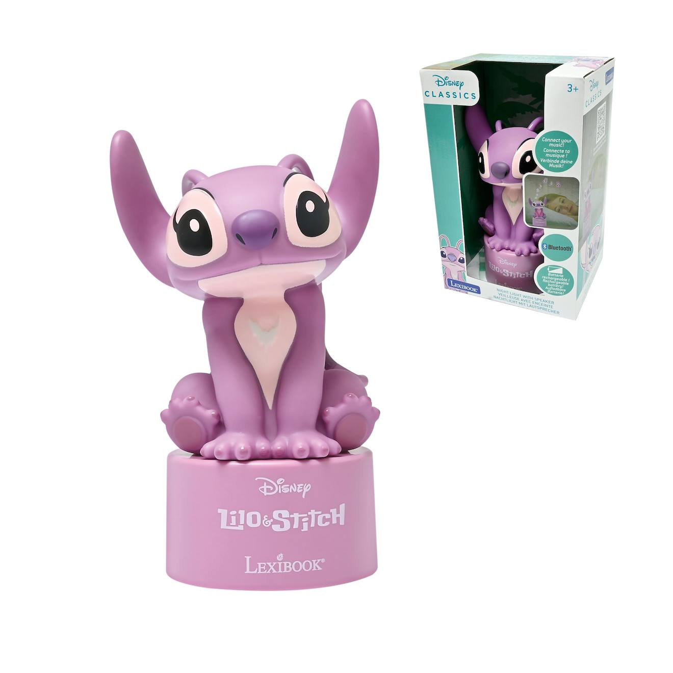 Enceinte Bluetooth Veilleuse Angel - Stitch Disney Rose Enceinte Bluetooth Veilleuse Angel - Stitch Disney Rose
