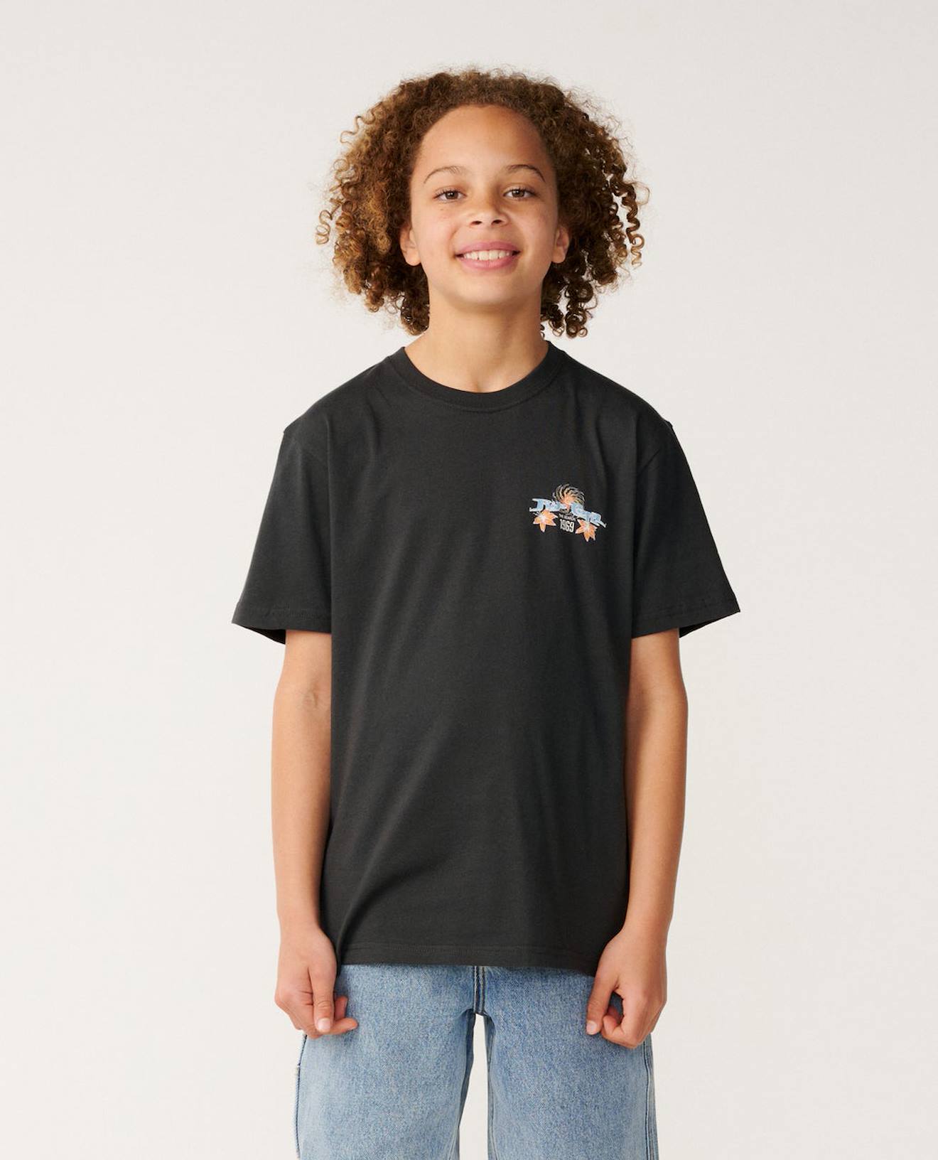 T-shirt Garçon Hazed & Tubed Noir Délavé