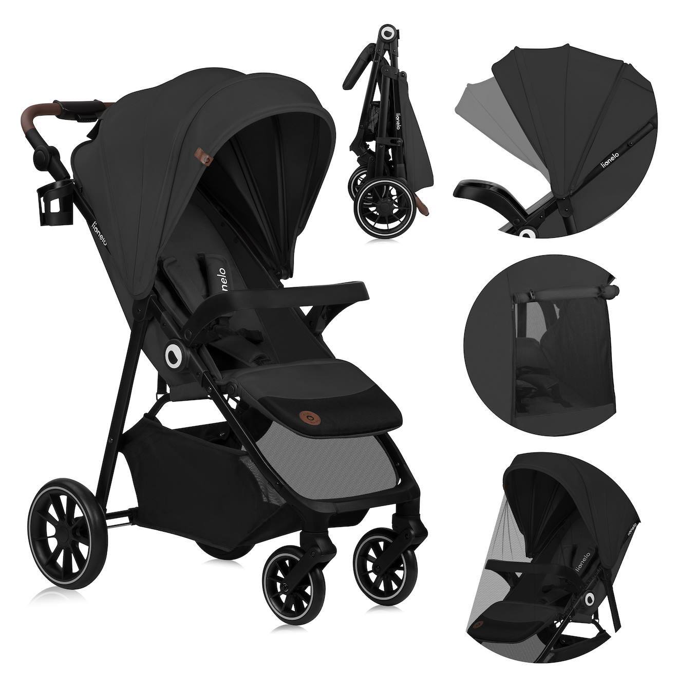Poussette Tout-terrain Emma One 6-48 Mois Avec Grandes Roues Et Pliage Rapide Grey Stone