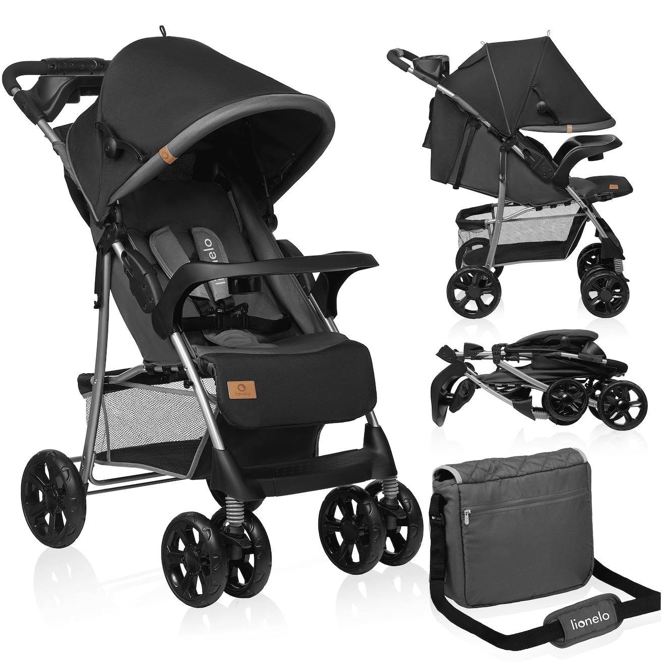 Poussette Tout-terrain Emma 6-36 Mois Avec Sac Et Pliage Rapide Stone