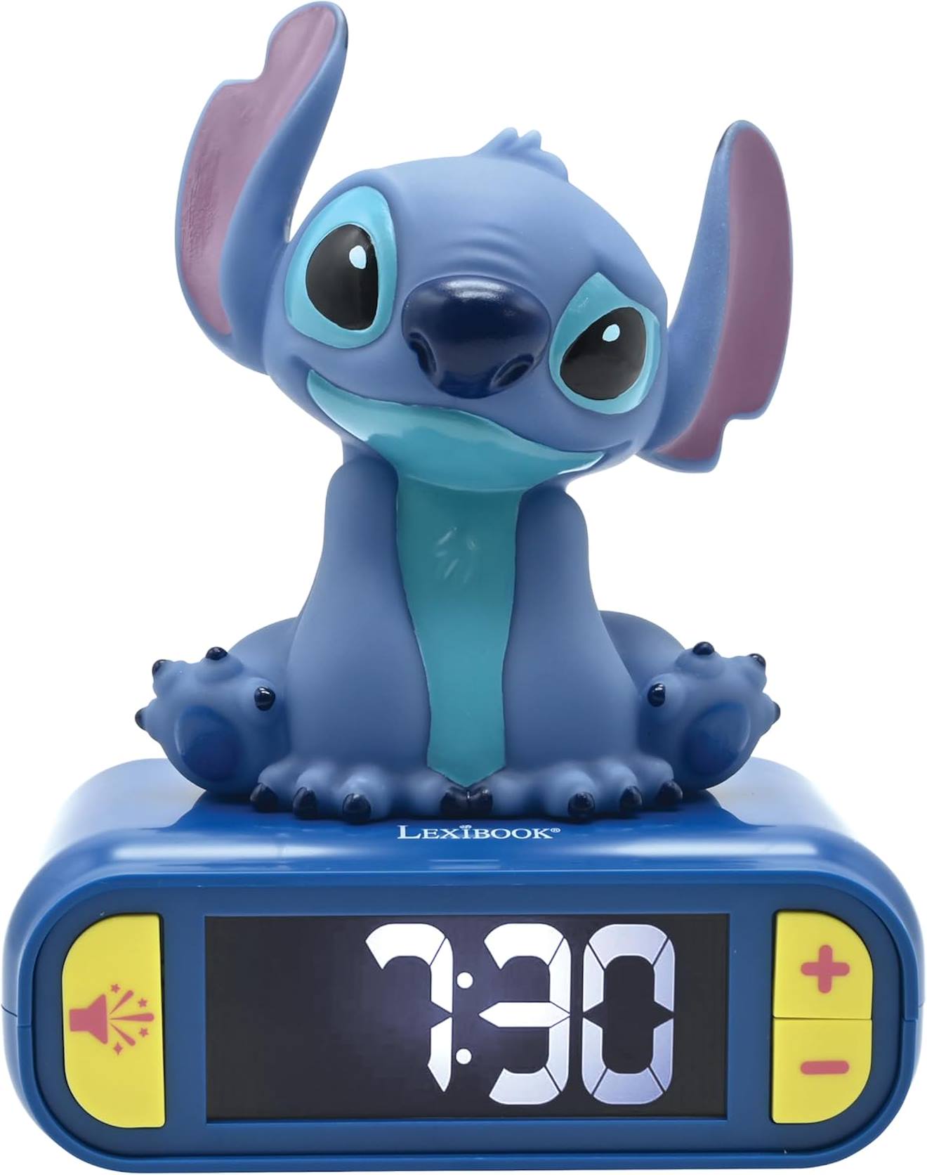 Réveil Avec Veilleuse Lumineuse Stitch En 3d Et Effets Sonores Bleu