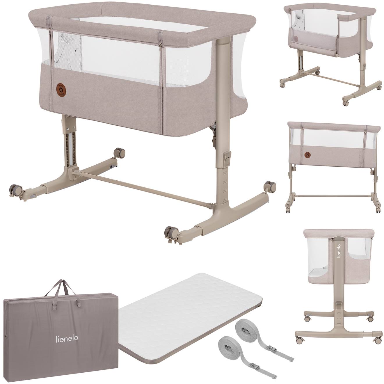 Lit Cododo Berceau 3en1 Aurora Avec Matelas Et Sac Beige Cappuccino