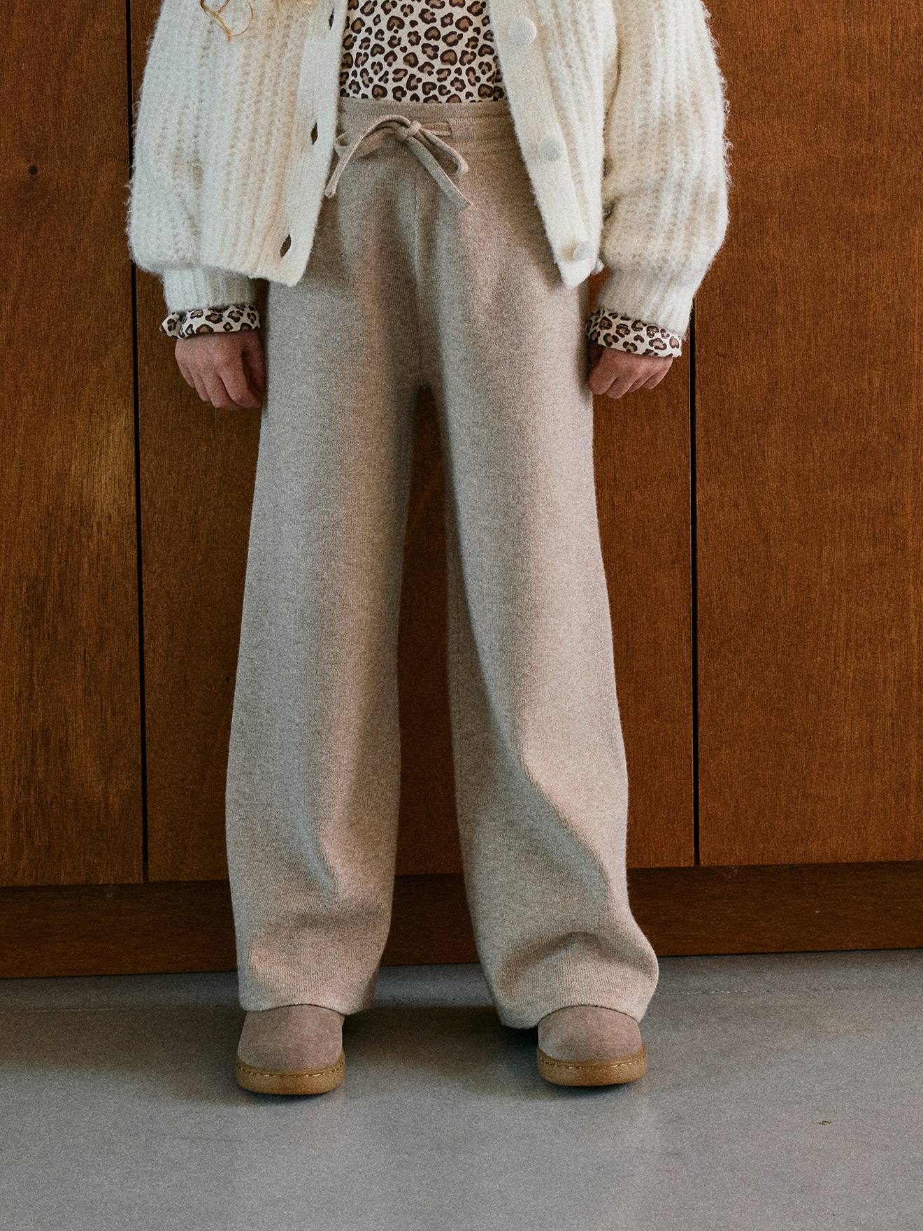 Pantalon large fille beige Pantalon large fille beige