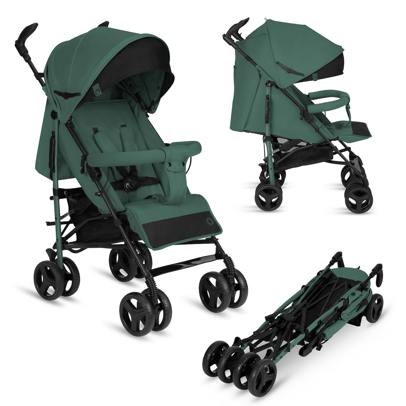 Poussette Canne Compacte Irma 6-36 Mois Avec Moustiquaire Et Amortisseurs Avant Green Emerald