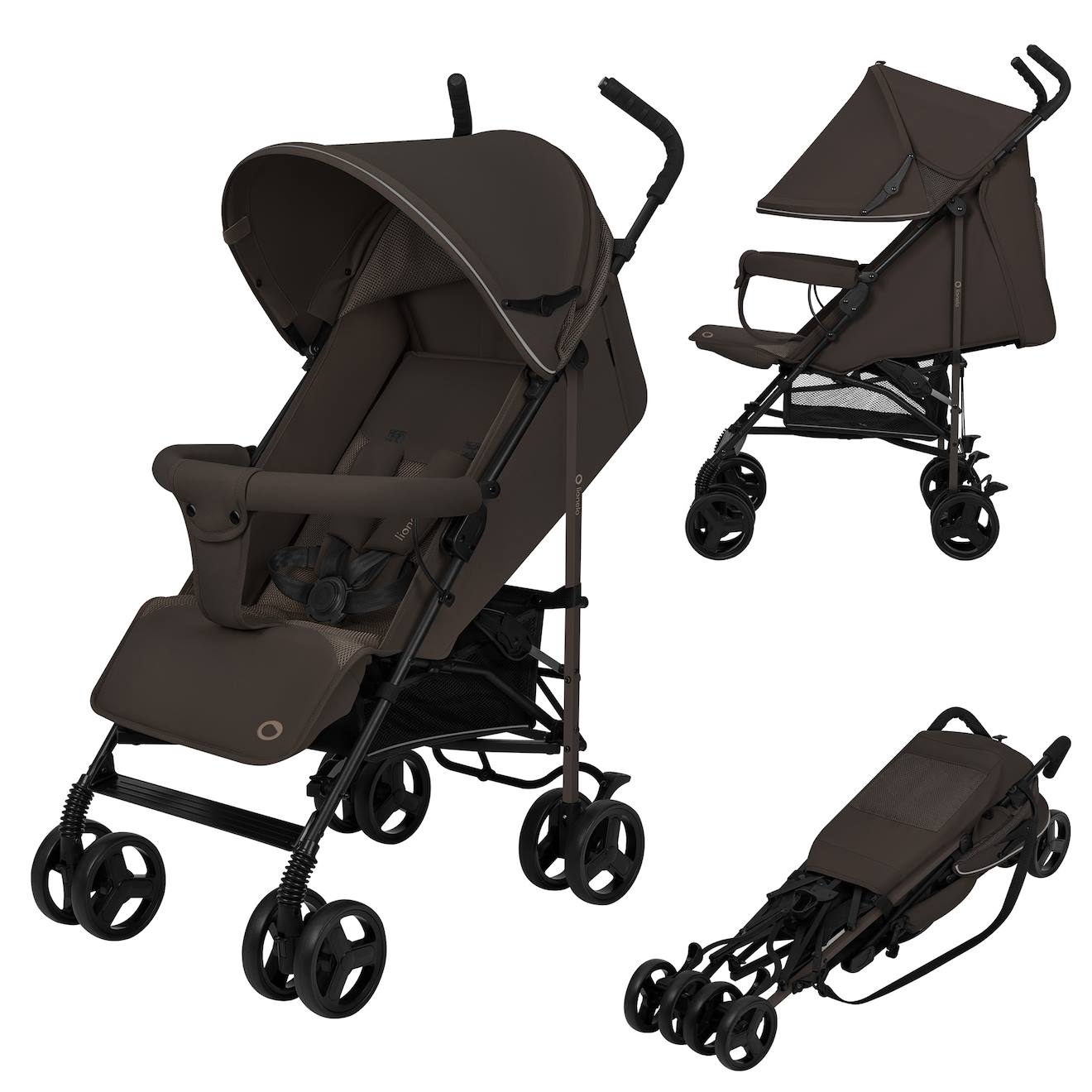 Poussette Canne Compacte Elia Légère 6-36 Mois Avec Moustiquaire Brown Chocolate