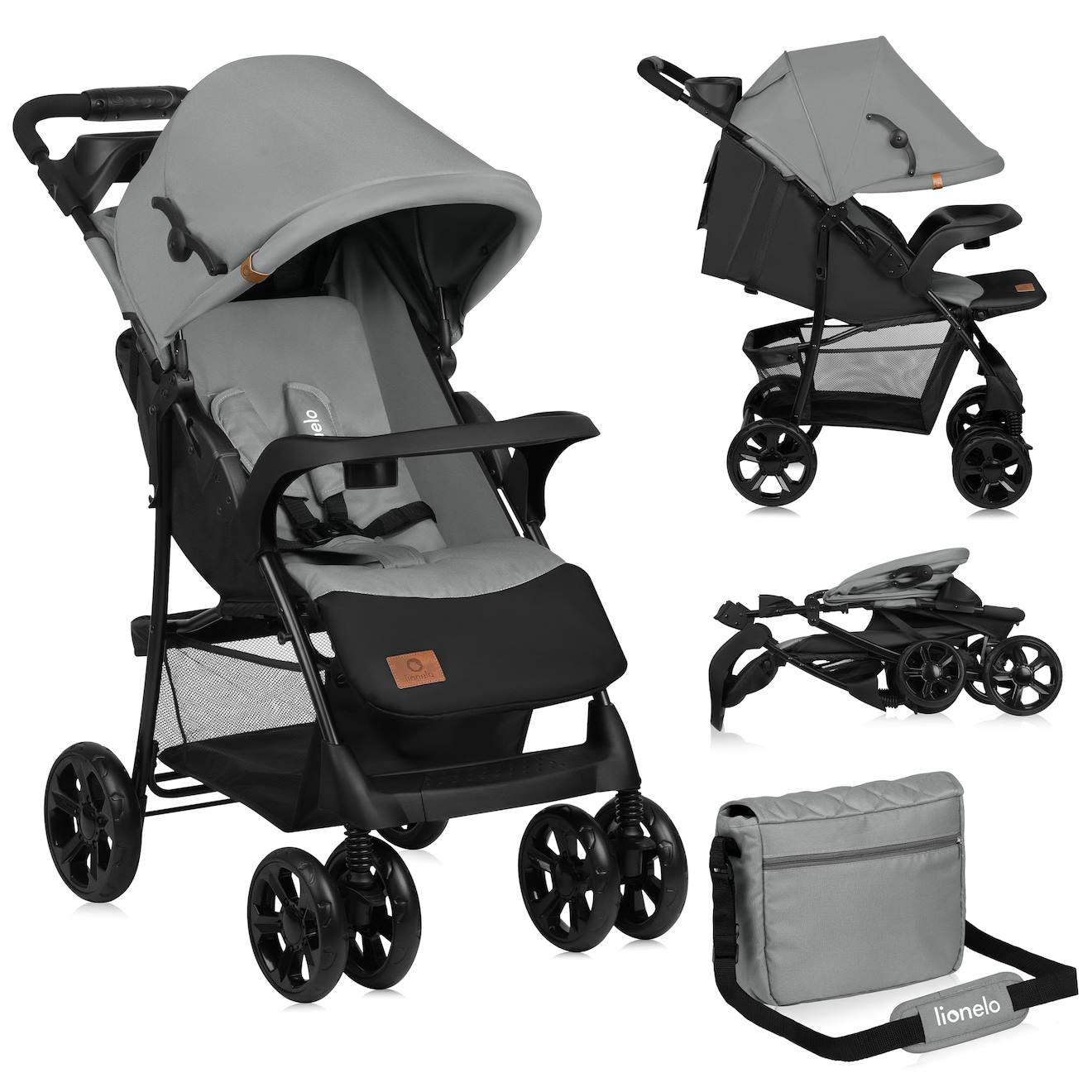 Poussette Tout-terrain Emma 6-36 Mois Avec Sac Et Pliage Rapide Grey Dove