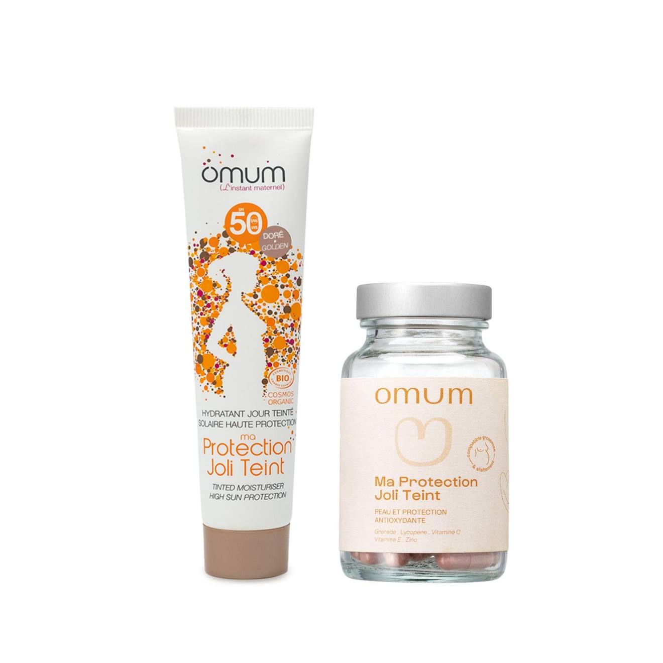 Duo In & Out Protection Solaire Teintée Doré Crème 40 Ml + Complément 60 Gélules 2 Mois Multicolore