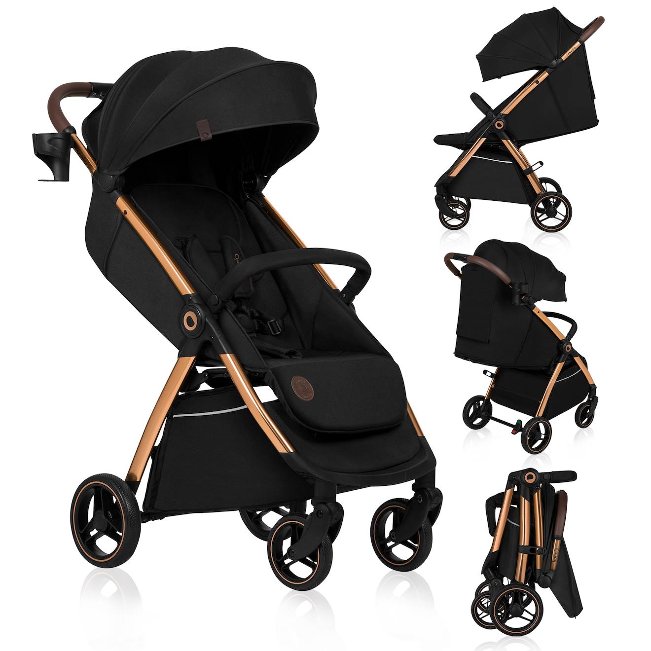 Poussette Compacte Ingrid Légère Et Pliable Jusqu’à 22 Kg Avec Amortissement Black Onyx
