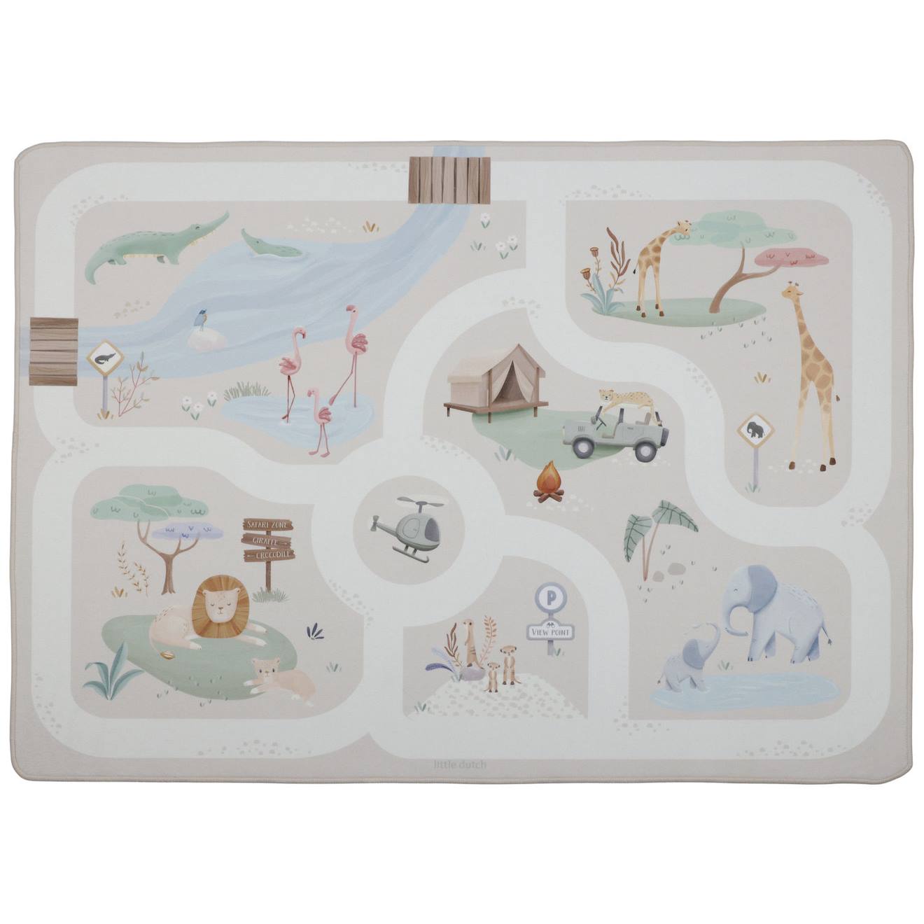 Tapis De Jeu Et Circuit De Voitures Safari Friends (138x100 Cm) Beige, Multicolore Tapis De Jeu Et Circuit De Voitures Safari Friends (138x100 Cm) Beige, Multicolore