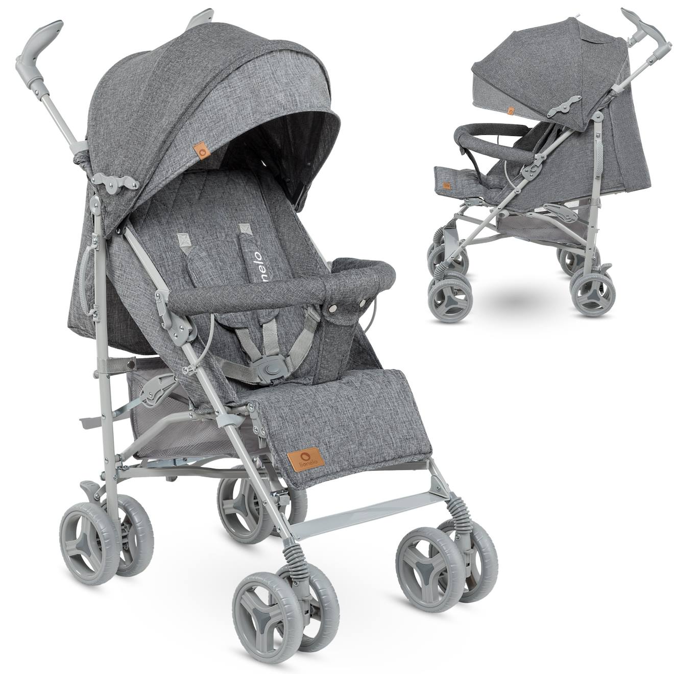 Poussette Canne Compacte Irma 6-36 Mois Avec Moustiquaire Et Amortisseurs Avant Grey/dark Grey