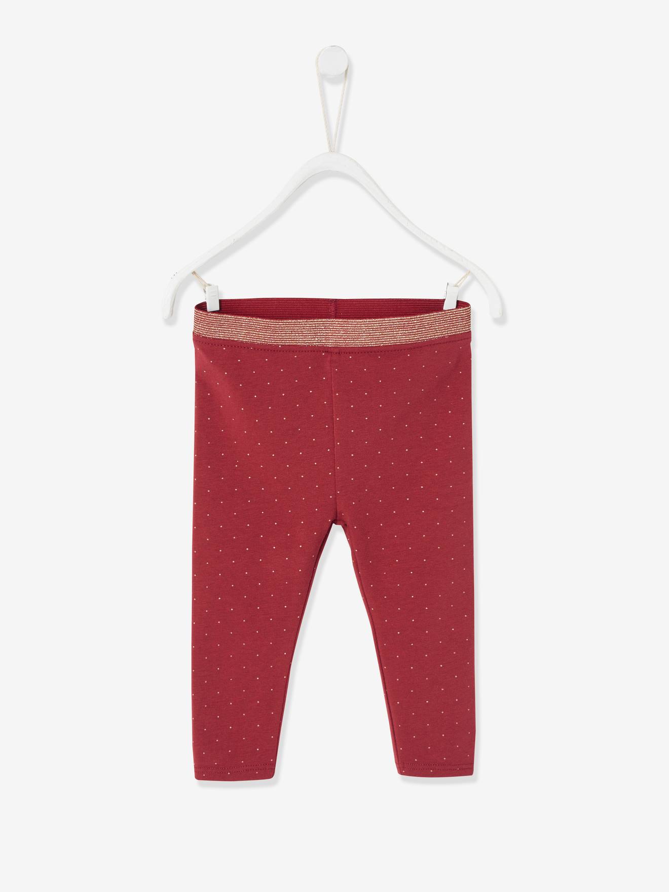 Legging bébé fille ceinture pailletée bourgogne