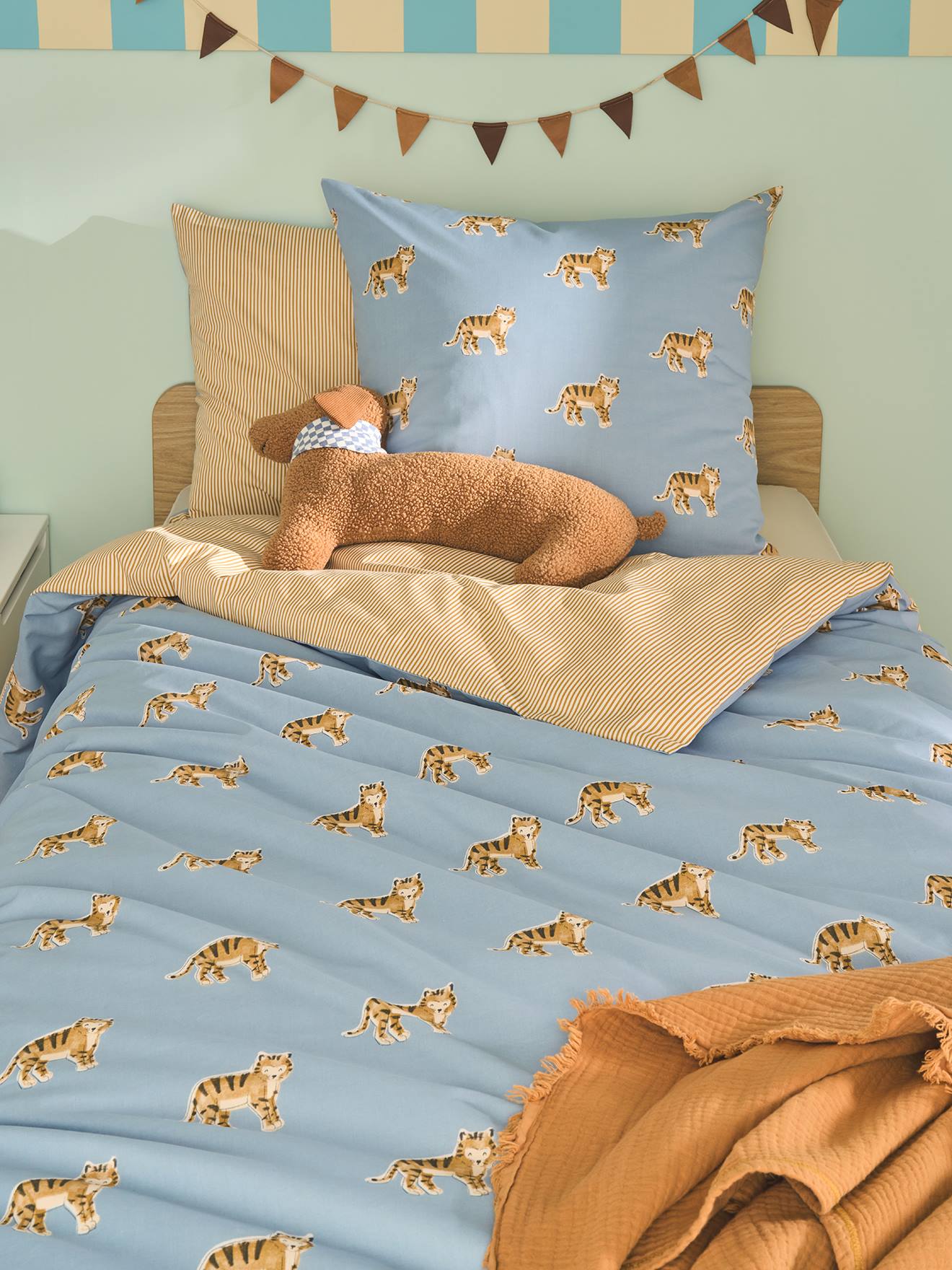 Parure housse de couette enfant ODYSSEE bleu moyen