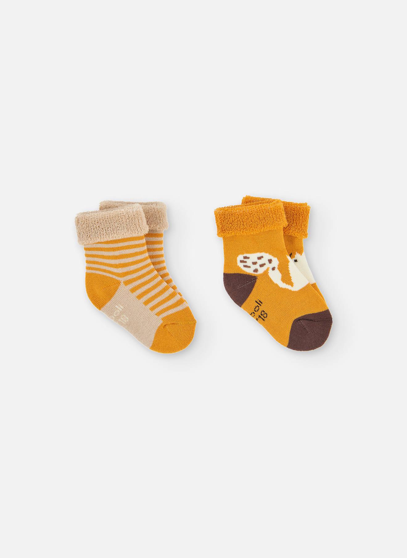 Lot Chaussettes Bébé Imprimé Renard Jaune