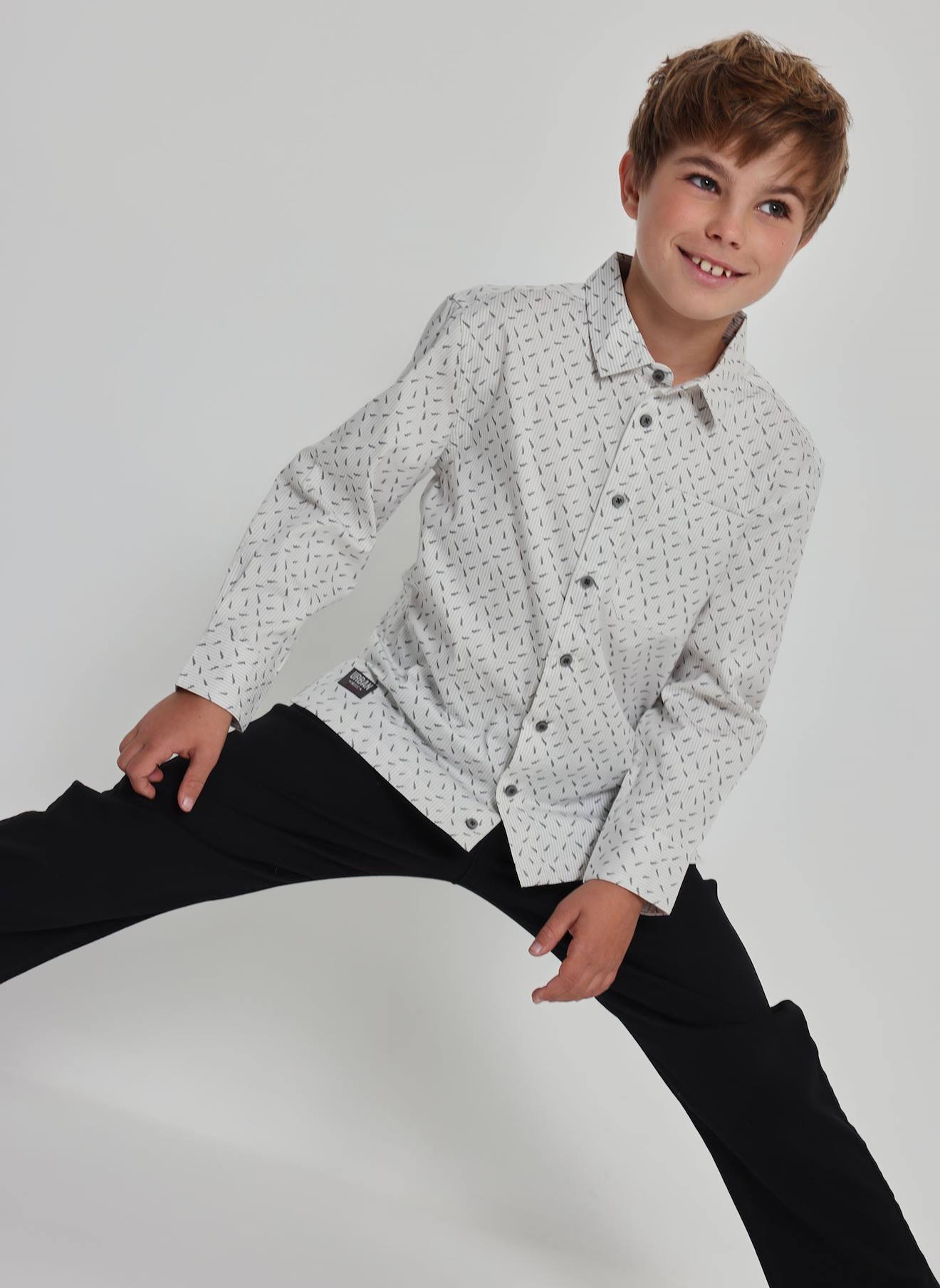 Chemise Oxford Garçon Imprimée Manches Longues Multicolore