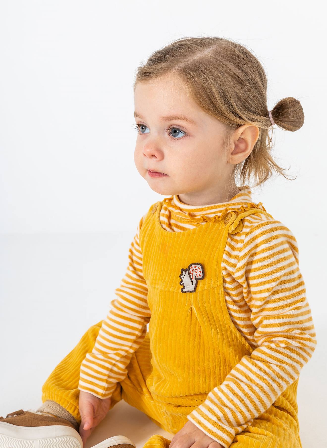 Ensemble Bébé Fille Maille Avec Écureuil Jaune