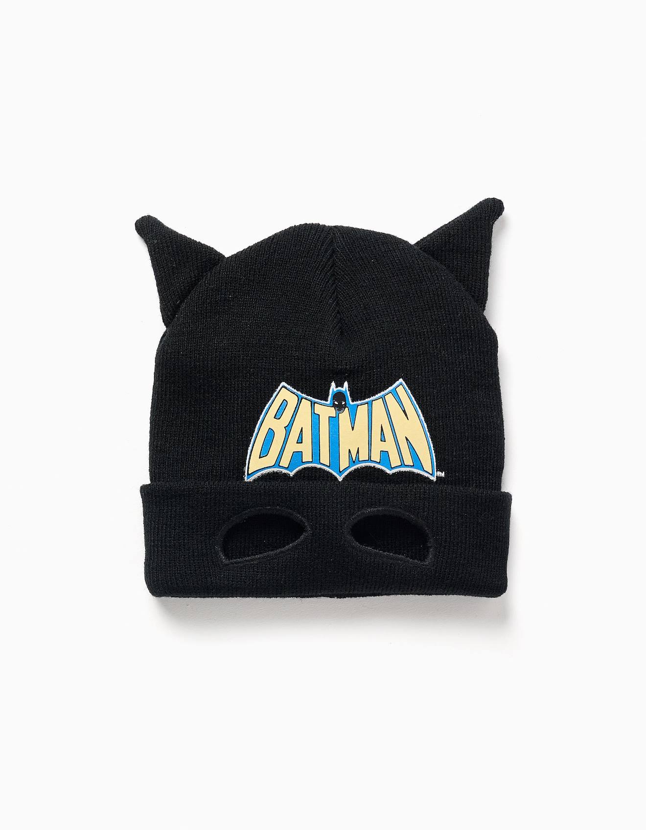 Bonnet En Maille Avec Imprimé Batman Et Oreilles 3d Noir Bonnet En Maille Avec Imprimé Batman Et Oreilles 3d Noir