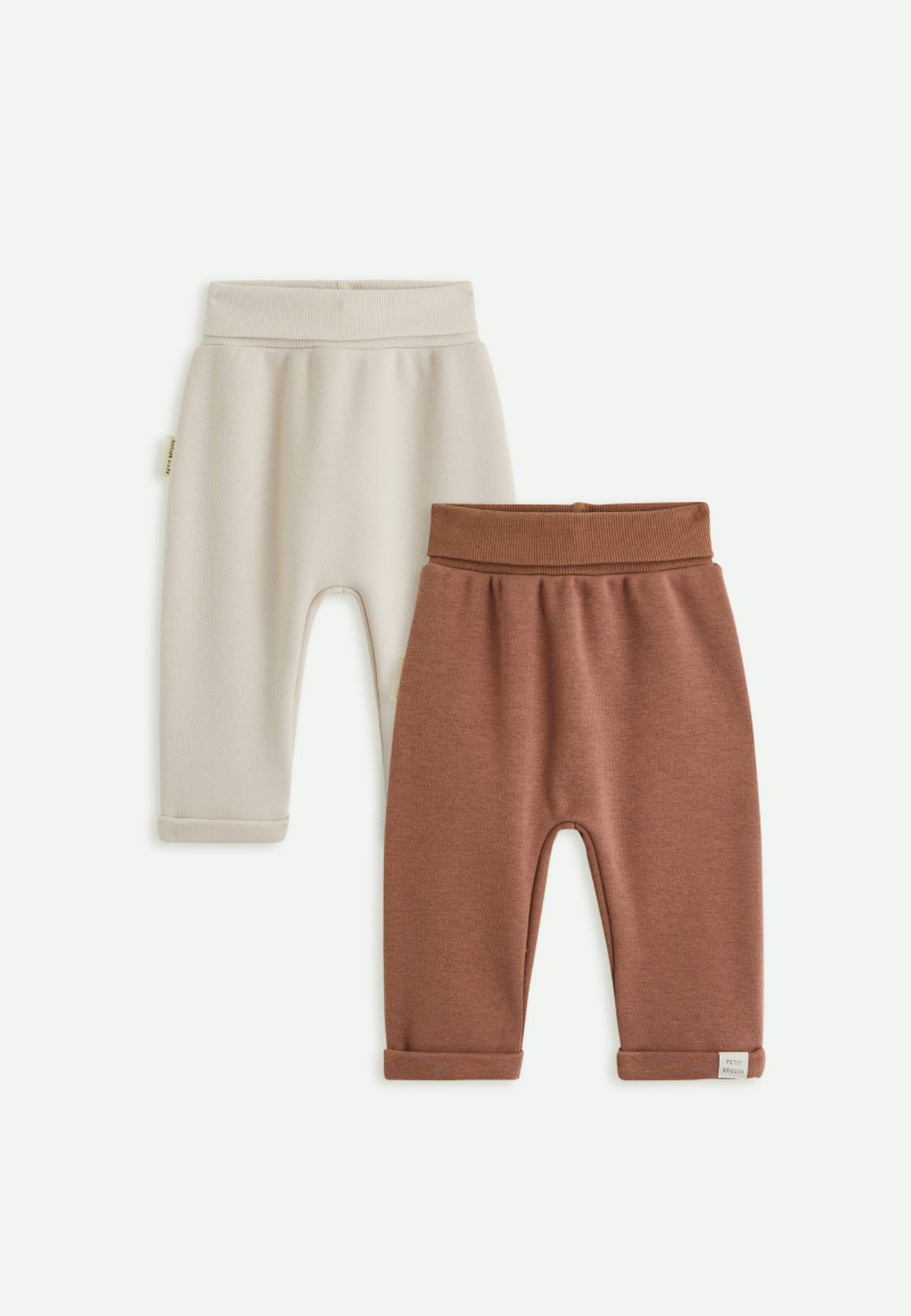 Lot De 2 Sarouels Bébé En Molleton Ultra Chaud Marron