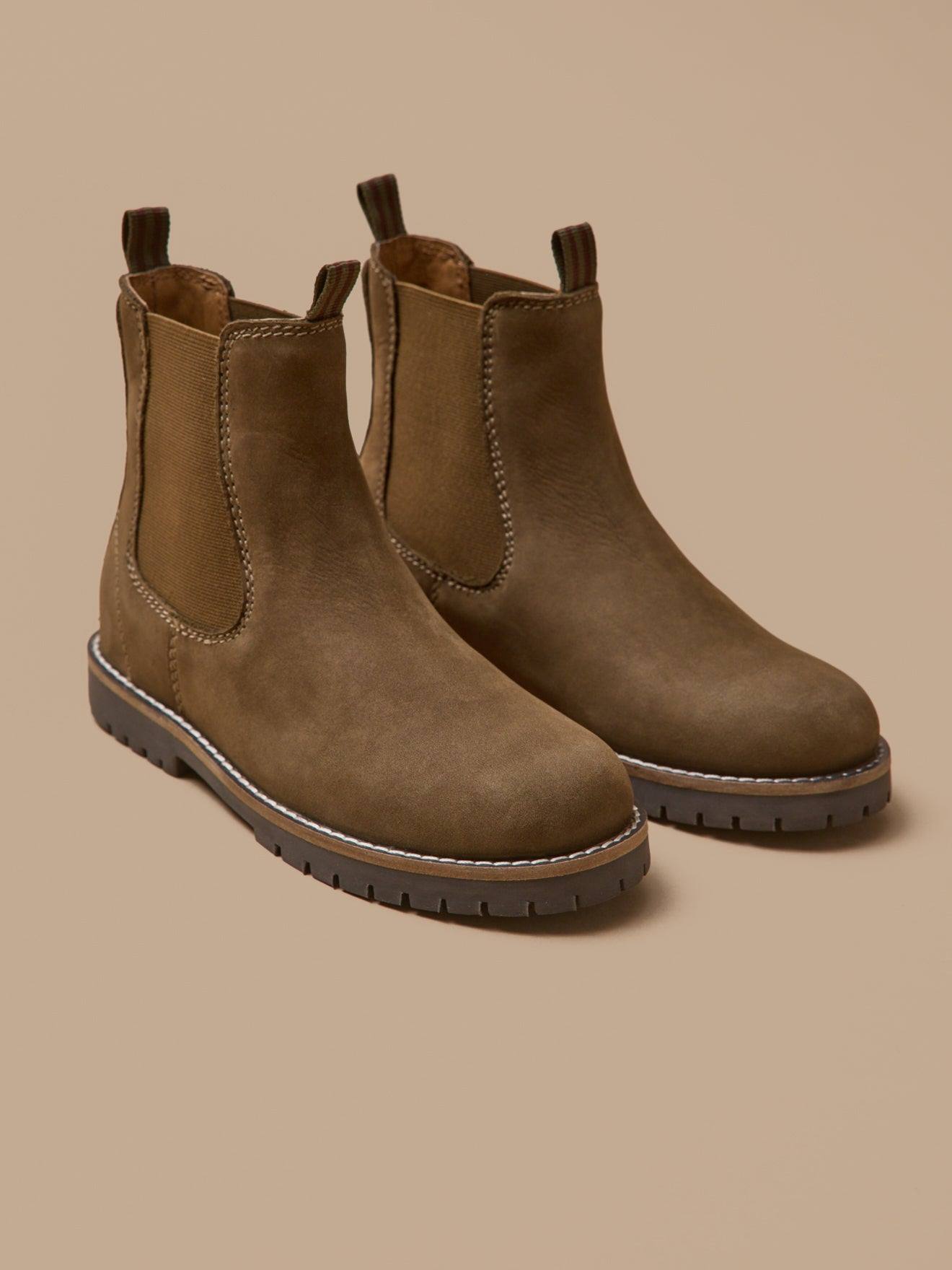Boots Chelsea Cuir Nubuck Garçon Taupe Boots Chelsea Cuir Nubuck Garçon Taupe