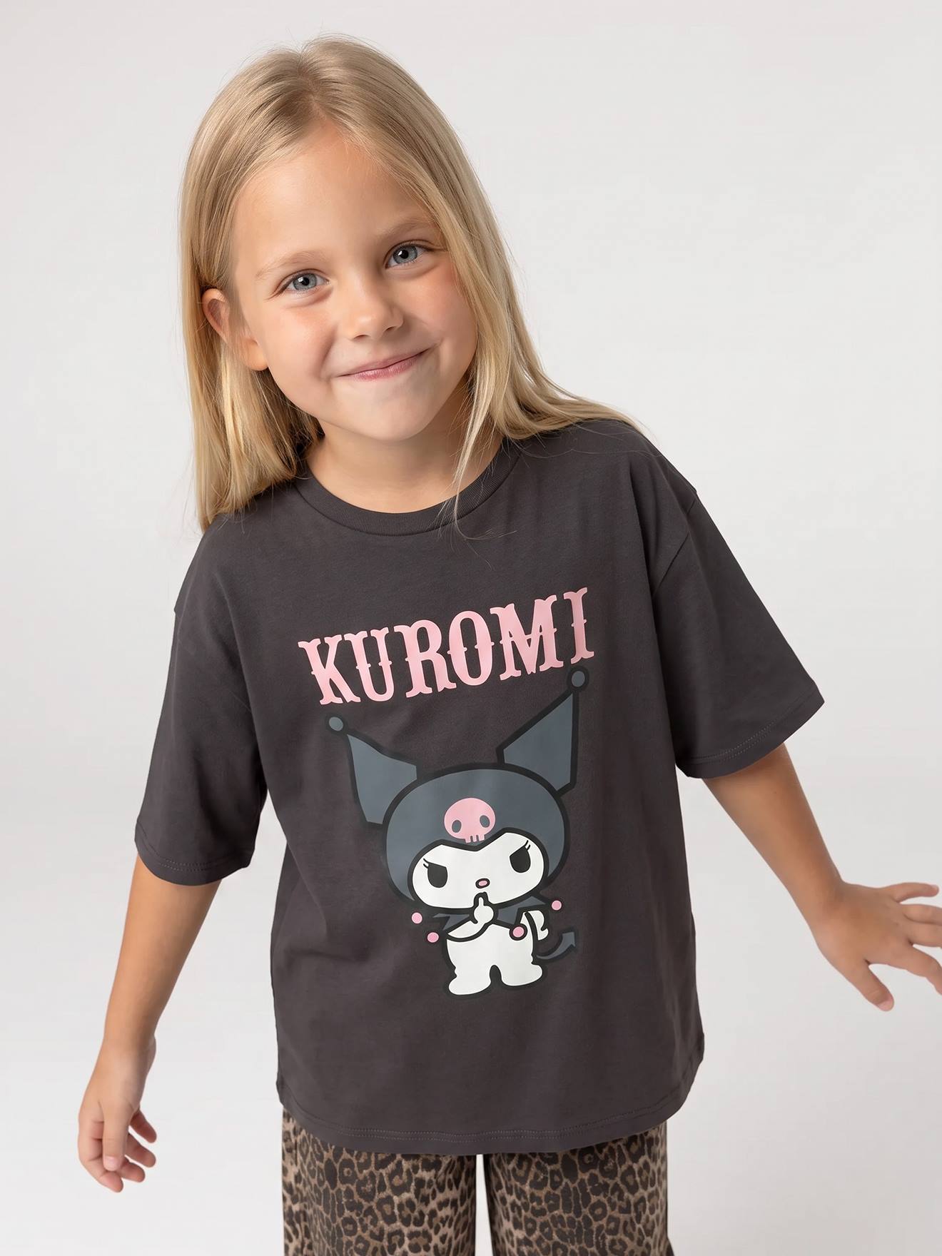 T-shirt Kuromi fille anthracite T-shirt Kuromi fille anthracite
