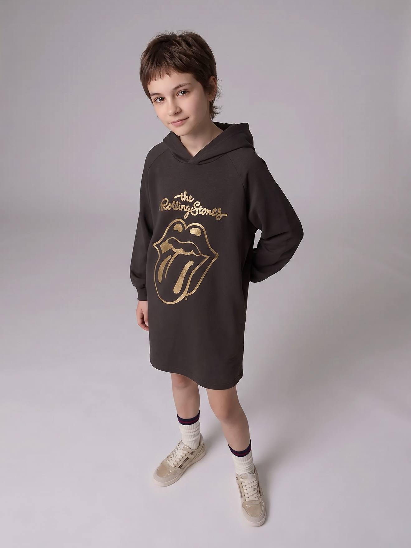 Robe sweat à capuche Rolling Stones anthracite