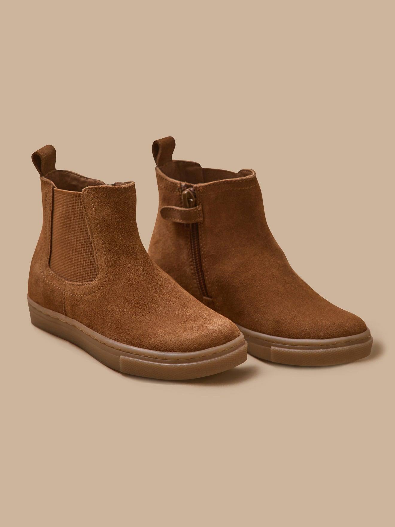 Boots Chelsea Cuir Suédé Garçon Camel Boots Chelsea Cuir Suédé Garçon Camel