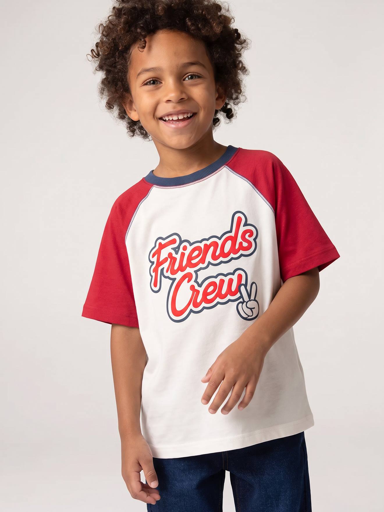 T-shirt manches courtes raglan garçon rouge