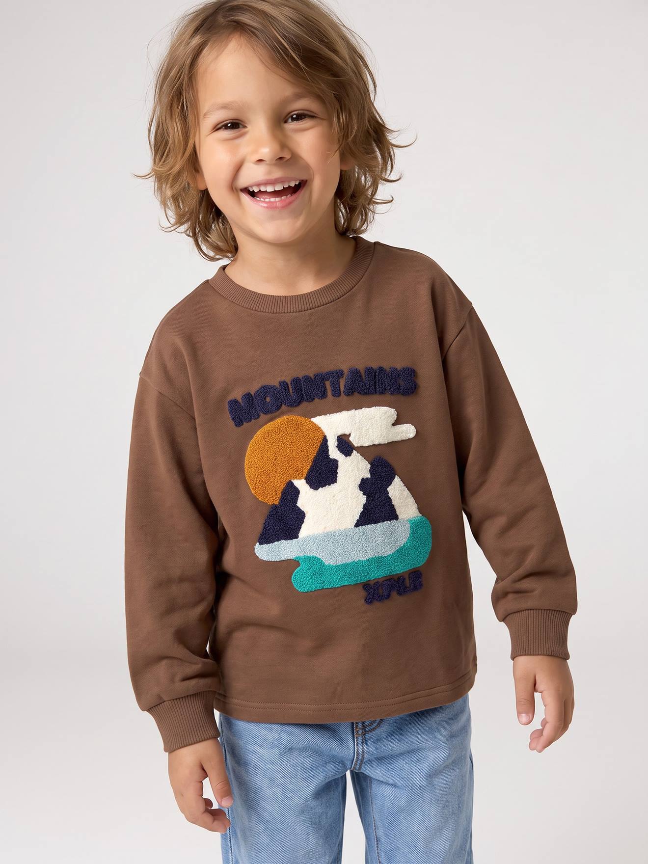 T-shirt manches longues garçon noisette