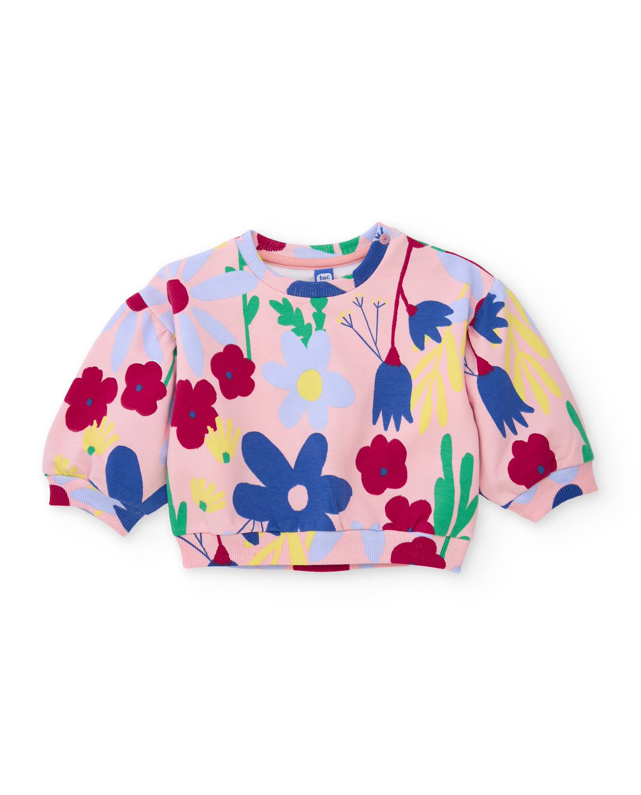 Sweat Bébé Fille En Molleton À Imprimé Floral Chaud Et Confortable Rose