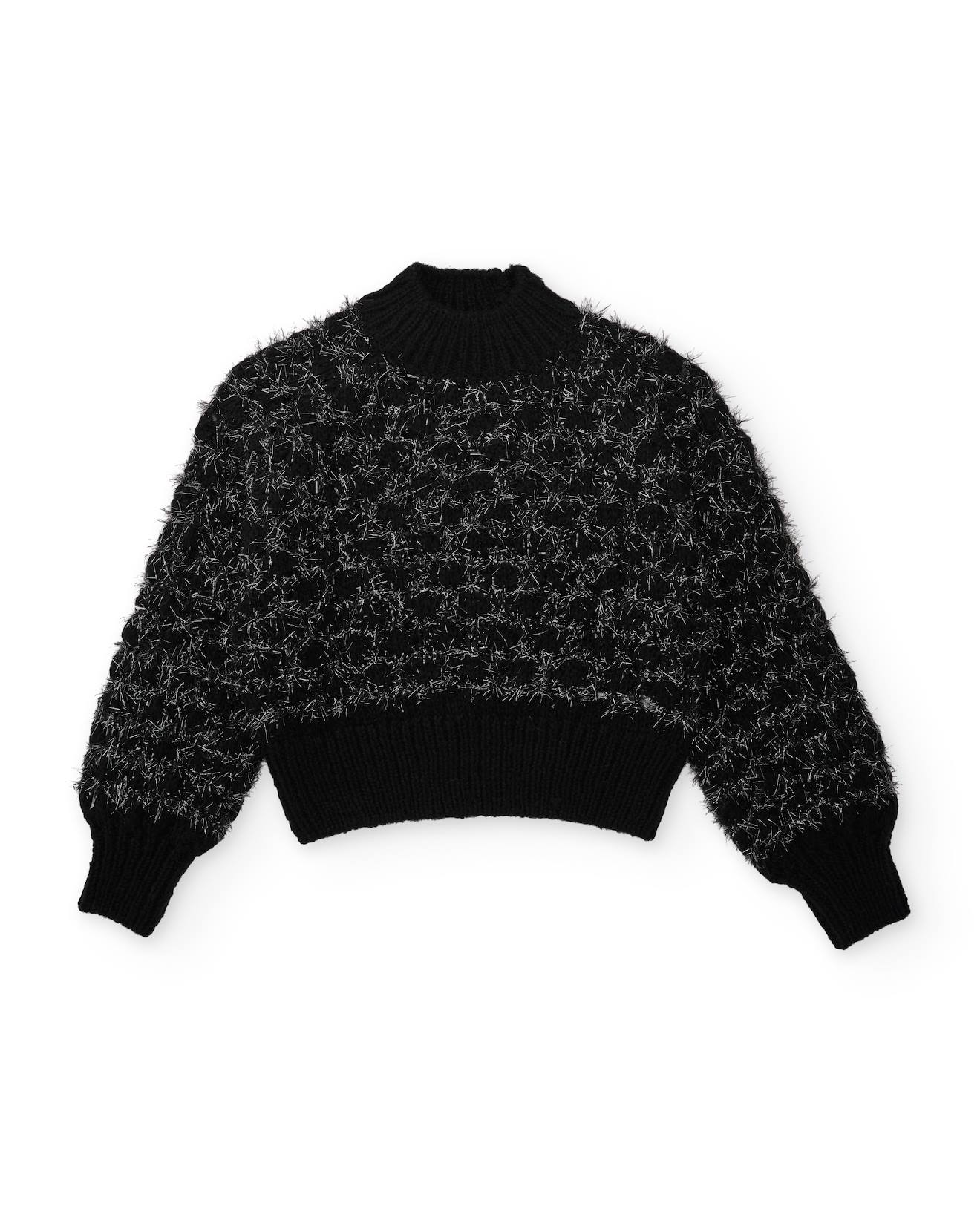 Pull Fille En Tricot Avec Détail En Lurex Noir