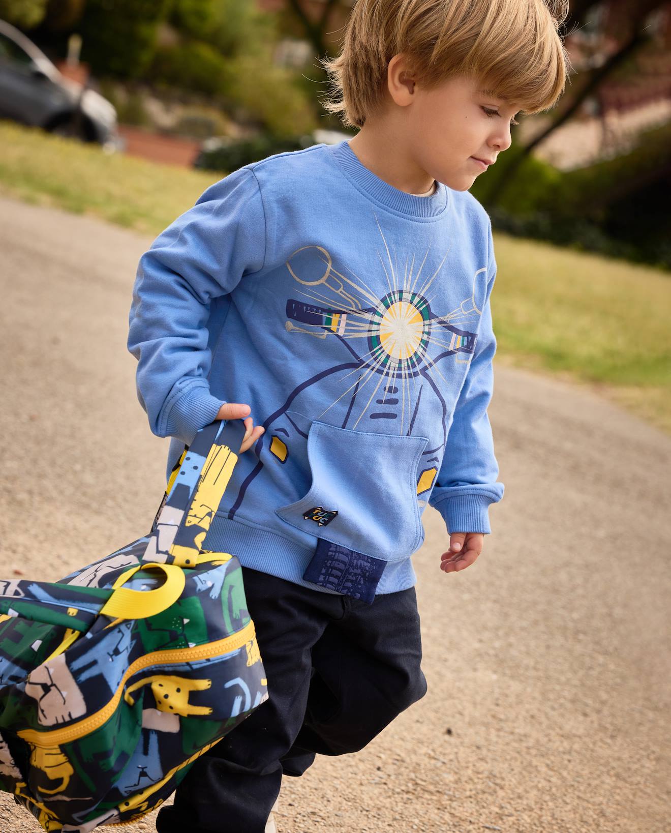 Pantalon Droit Bébé Garçon En Coton Résistant Bleu